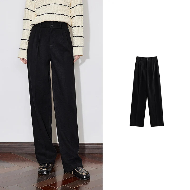 Calça Alfaiataria Feminina Reta de Inverno