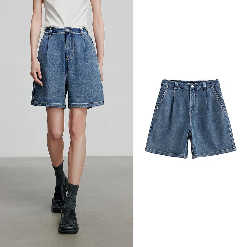 Shorts Jeans Feminino Cintura Baixa com Elastano