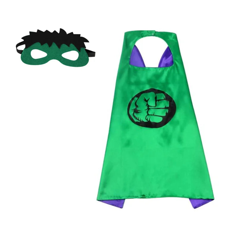 Capa + máscara Infantil Personagens dos Vingadores Hulk 01