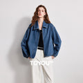 Jaqueta Jeans Feminina 100% Algodão com Bolsos