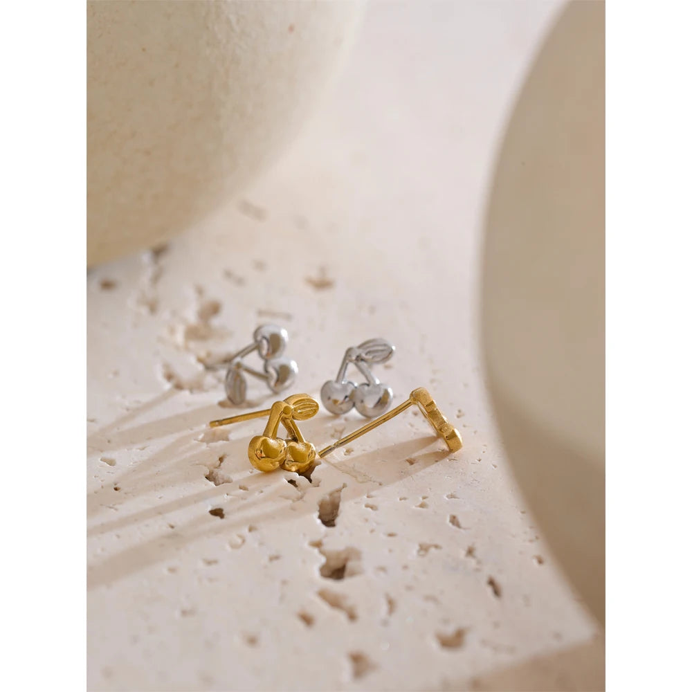 Brinco Feminino Cereja Delicado Aço Inoxidável