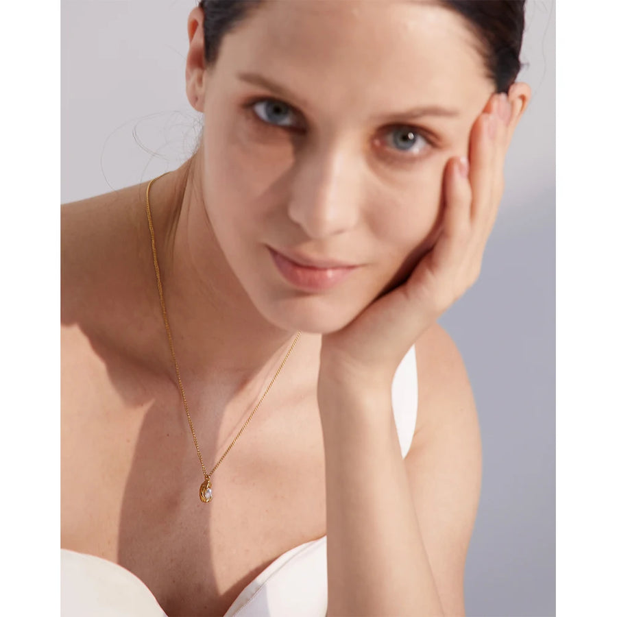 Colar Feminino Gota com Pérola em Aço Inoxidável 3