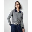 Cardigan Bicolor com Gola Polo e Botões