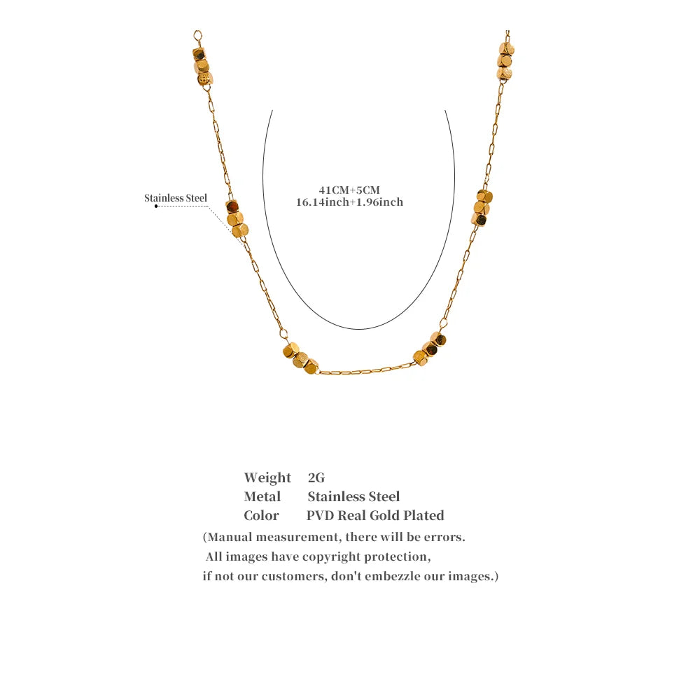 Colar Feminino Quadrado em Aço Inoxidável 5