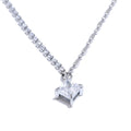 Colar Feminino Quadrado com Zircônia em Aço 316L Prata