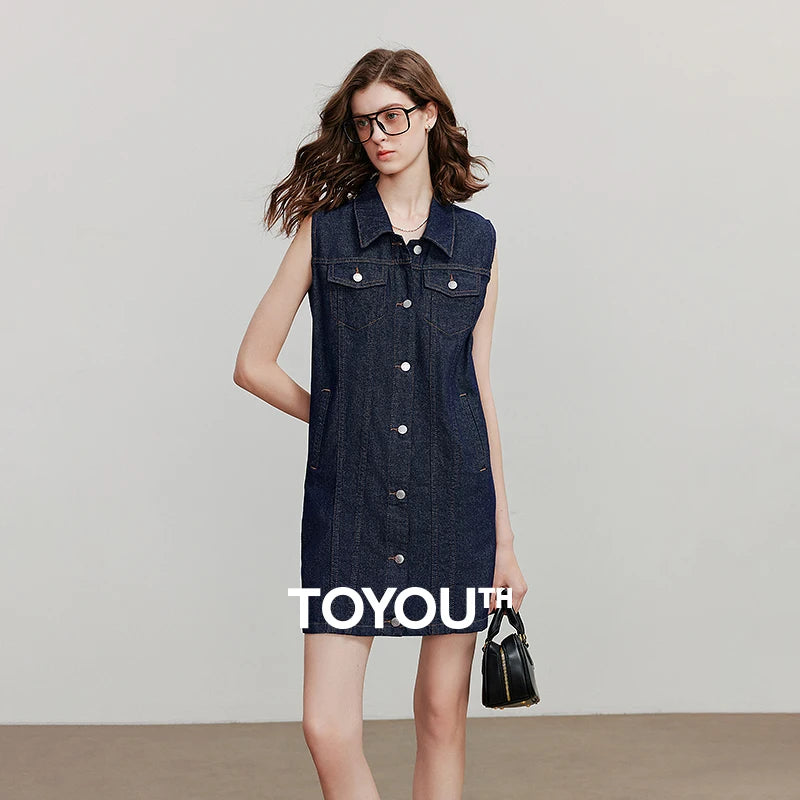 Vestido Chemise Curto Sem Manga