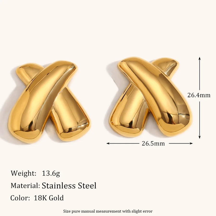 Brinco de Pino X Vintage com Banho Ouro 18K