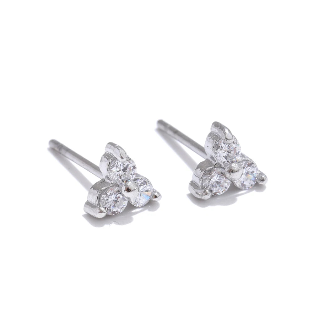 Brinco Flor Pequena com Zircônia