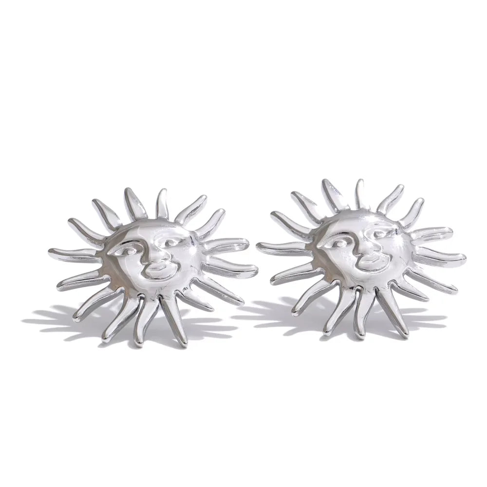 Colar Feminino Gota em Aço Inoxidável 2 Brinco Prata