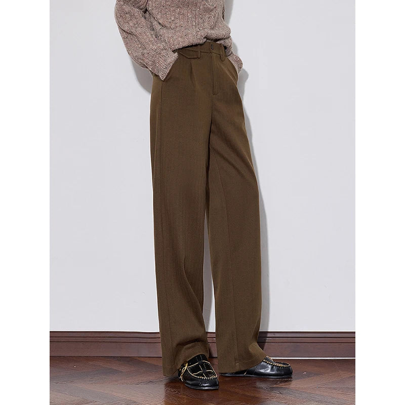 Calça Alfaiataria Feminina Reta Cintura Média
