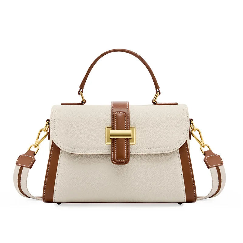Bolsa feminina pequena de couro legítimo transversal vintage 2025