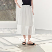 Saia Midi Feminina Patchwork Texturizada