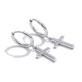 Yhpup High Quality CNC Cubic Zirconia Cross Drop Dangle Earrings for Women Delicate Stainless Steel Chic Arrivals Jewelry Gift