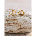 Yhpup Korean Style Simulated Pearls Heart Love Daily Stud Earrings for Women Stainless Steel Chic Versatile Jewelry New