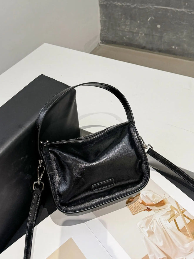 Bolsa Transversal Feminina em Couro Legítimo Marrom Vintage com Grande Capacidade
