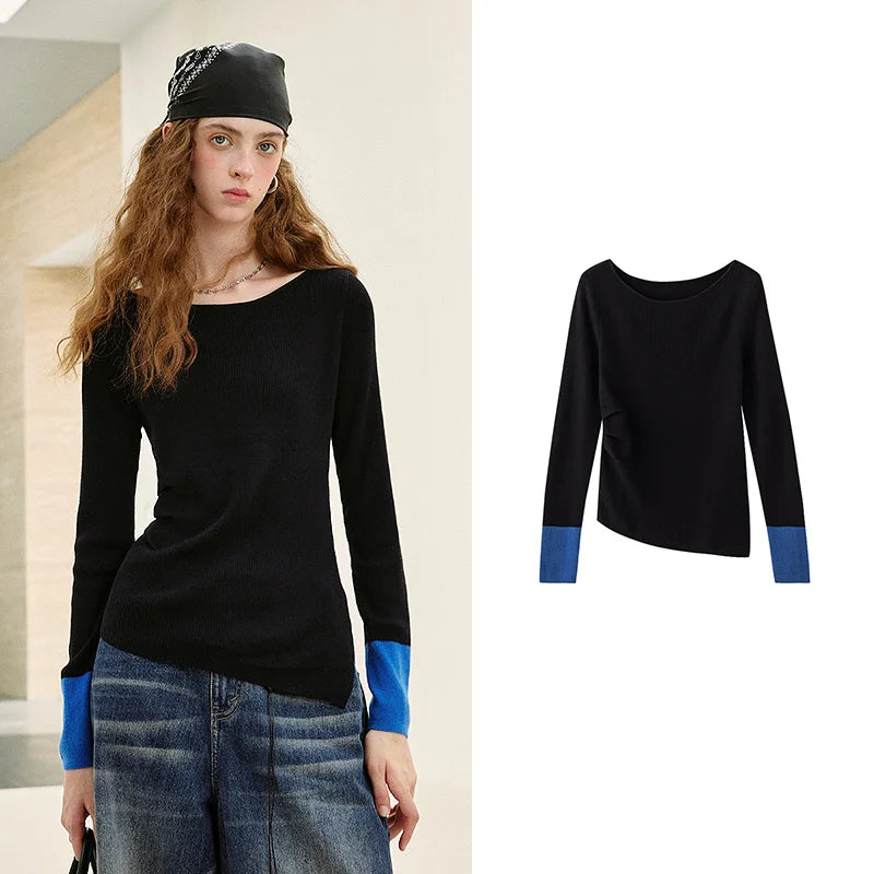 Blusa Feminina de Tricô com Lã e Punhos Plissados