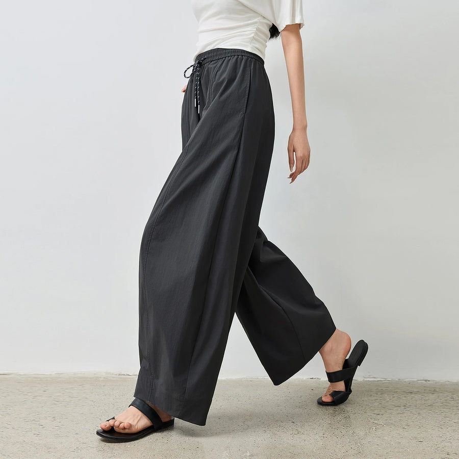 Calça Wide Leg Feminina Texturizada com Elastano