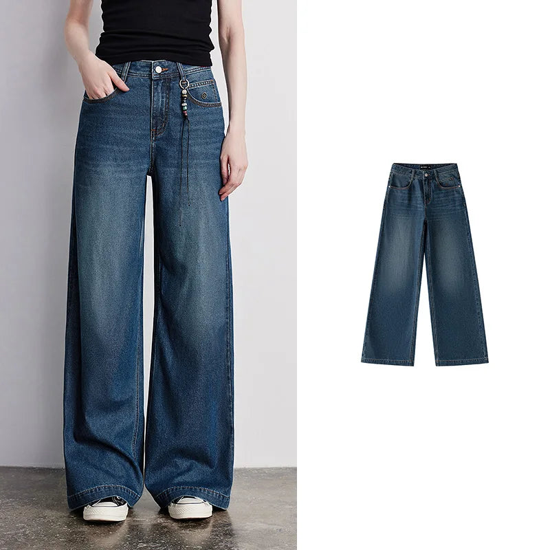 Calça Jeans Feminina Wide Leg Leve com Liocel e Acetato