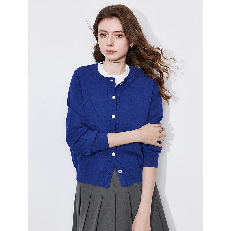 Cardigan Vermelho Bicolor com Botões