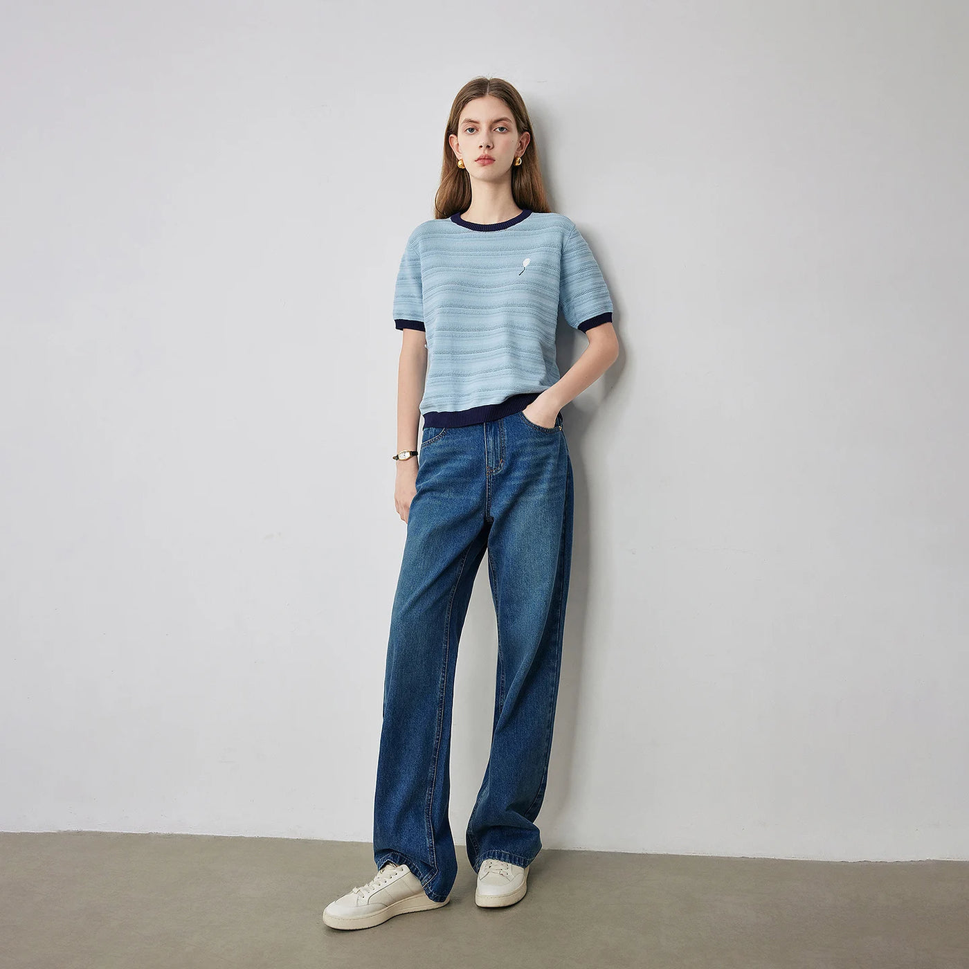 Blusa Feminina de Tricô Ice Silk com Vazados