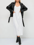 Jaqueta Biker Oversized em Couro Sintético