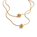 Colar Feminino de Camadas Gota em Aço 316L 3 YH1656A Gold