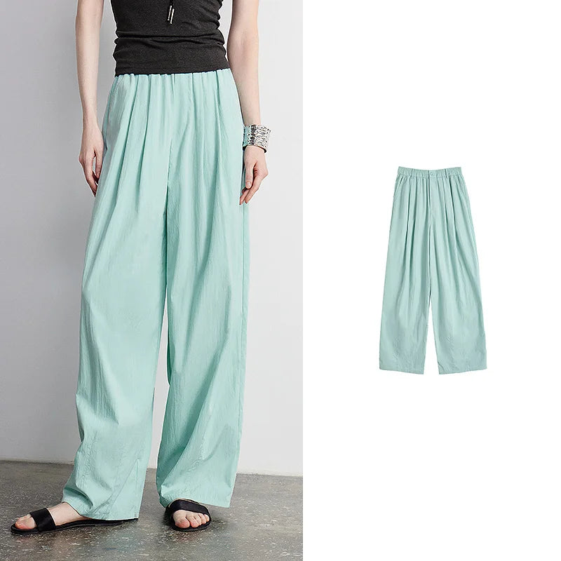 Calça Barrel Feminina Texturizada Wide Leg