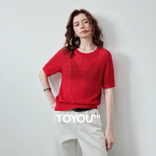 Blusa Feminina de Liocel com Trama Trançada Vazado