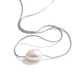 Colar Feminino Gota com Pérola em Aço Inoxidável 14 YH3645A Steel