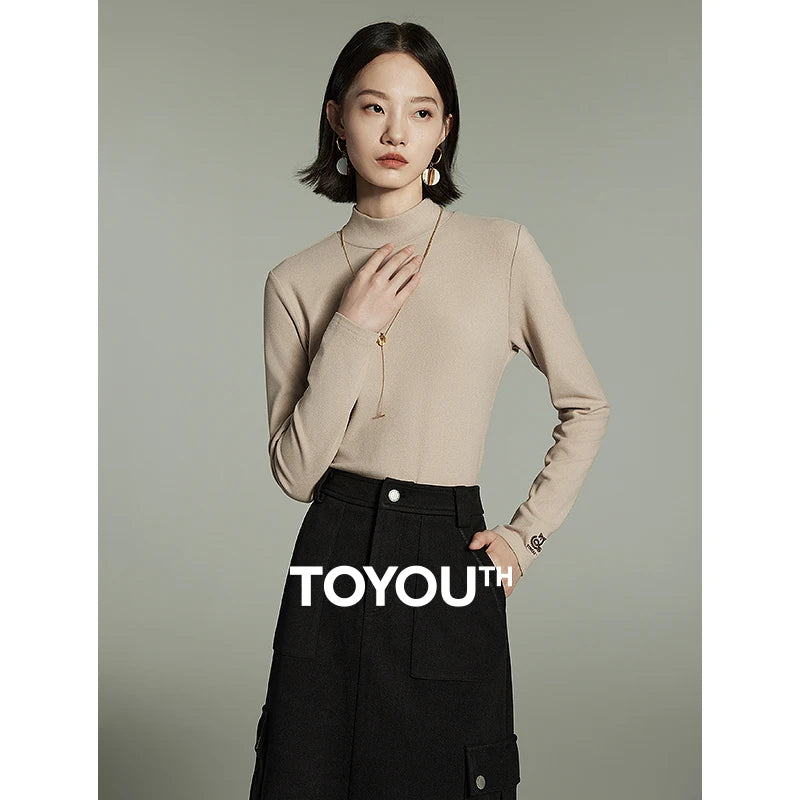 Blusa Feminina Térmica com Gola Alta Manga Longa