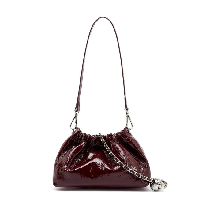 Bolsa Feminina Pequena em Couro Legítimo com Corrente para Ombro