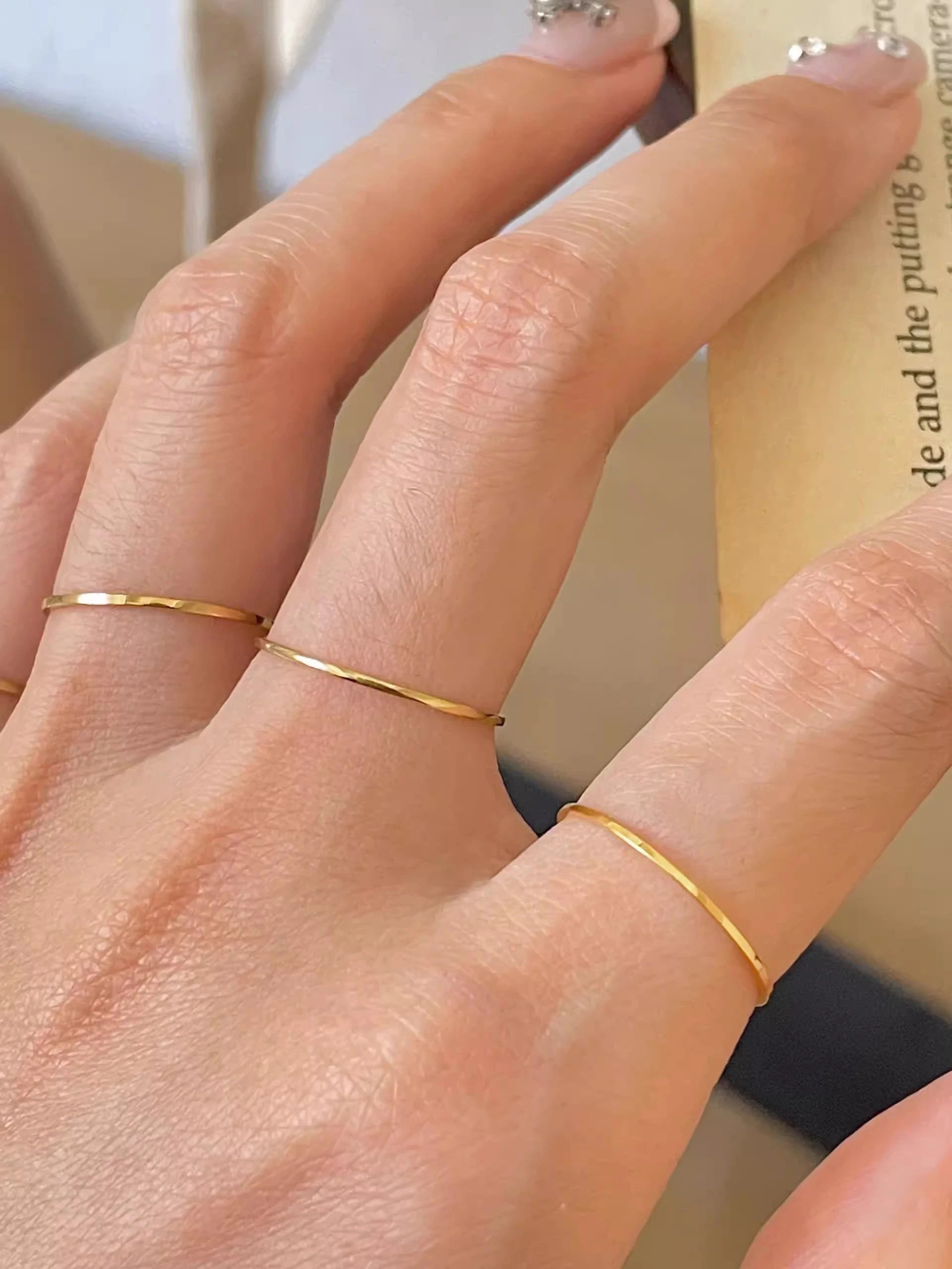 Anel Ultrafino 0,5 mm com Banho Ouro 18K