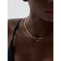 Colar Feminino de Camadas Gota em Aço Inoxidável 10