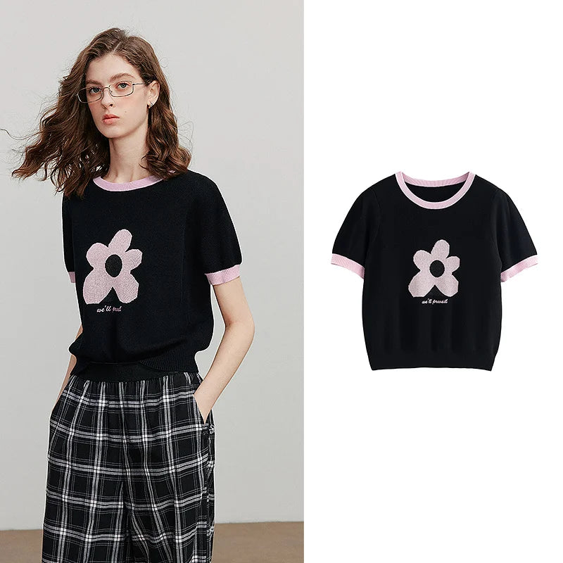 Blusa de Tricô Manga Curta Leve