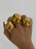 Anel Dome Extra Largo com Banho Ouro 18K