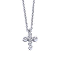 Colar Feminino Cruz com Zircônia em Aço Inoxidável 6 Prata