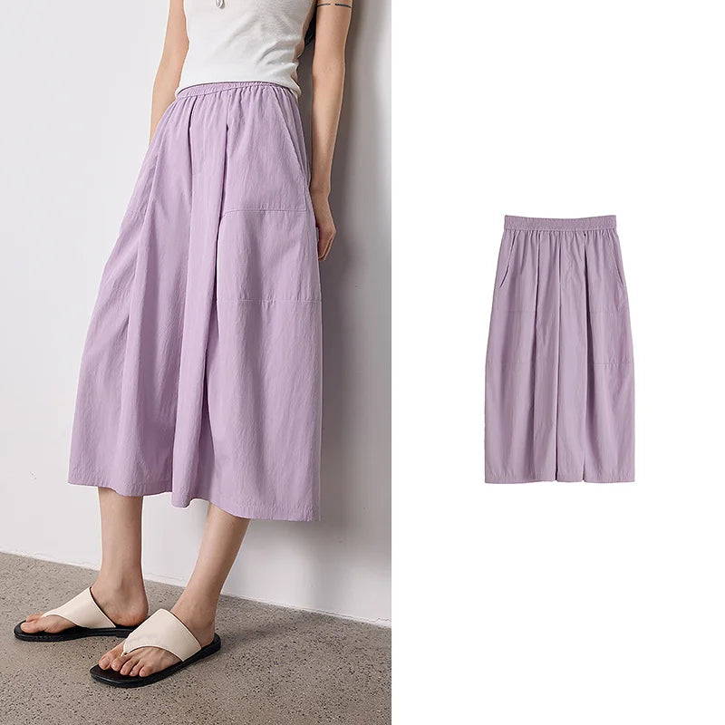 Calça Wide Leg Feminina Cropped com Fenda e Textura
