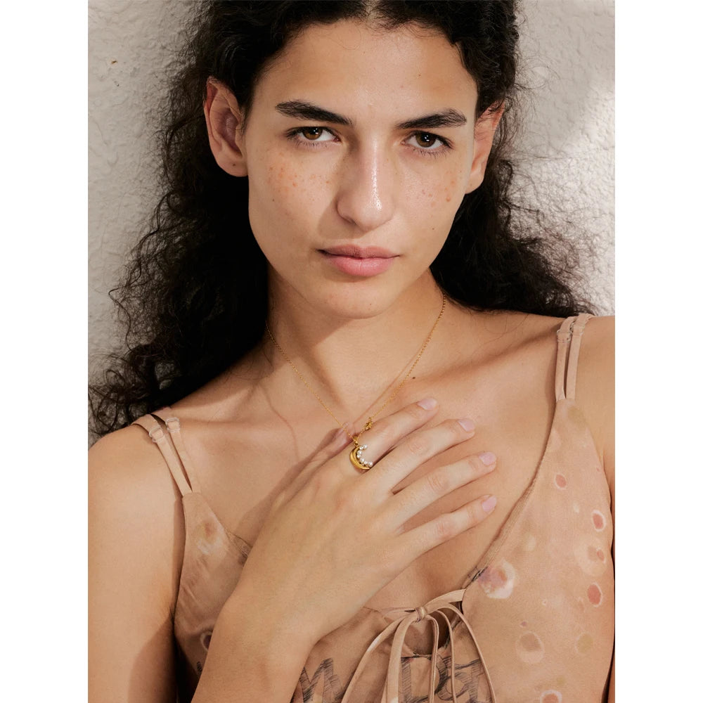Colar Feminino Estrela com Pérola em Aço Inoxidável 3
