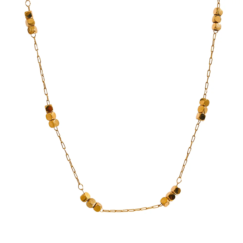 Colar Feminino Quadrado em Aço Inoxidável 5 Ouro