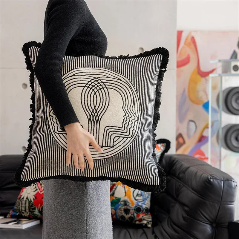 All-Seeing Eye Cosy Throw Cushion Cover Retro Boho Big Yellow Pupil Celestial Alchemy Cosmic Symbol Pillow Case Velvet Home Deco
