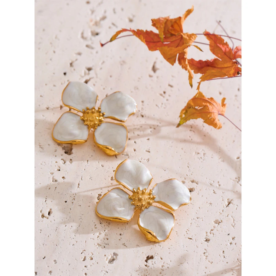 Brinco Flor Maxi Esmaltado