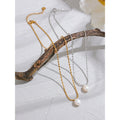 Colar Feminino Gota com Pérola em Aço Inoxidável 7