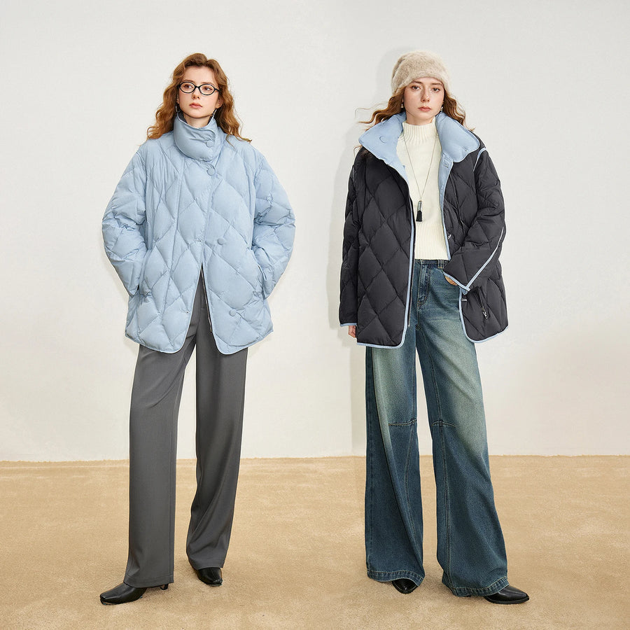 Casaco Puffer Feminino Longo 90% Plumas Matelassê