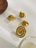 Anel Aberto Croissant e Concha com Banho Ouro 18K