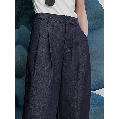 Calça Jeans Feminina Wide Leg com Liocel e Acetato