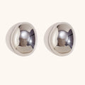 Brinco de Pino Oval Polido com Banho Ouro 18K