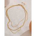 Colar Feminino de Camadas Gota em Aço Inoxidável 8