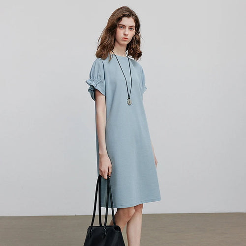 Vestido Curto de Algodão com Bolsos