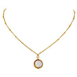 Colar Choker Feminino Geométrico com Pérola em Aço Inoxidável