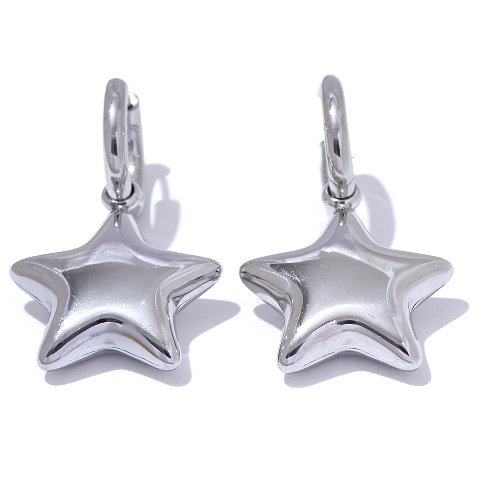 Brinco de Argola Estrela em Aço Inoxidável Ouro